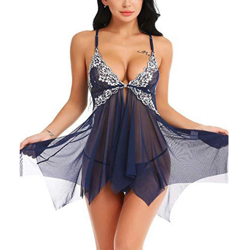 Elegant Lace Nightie with Garter