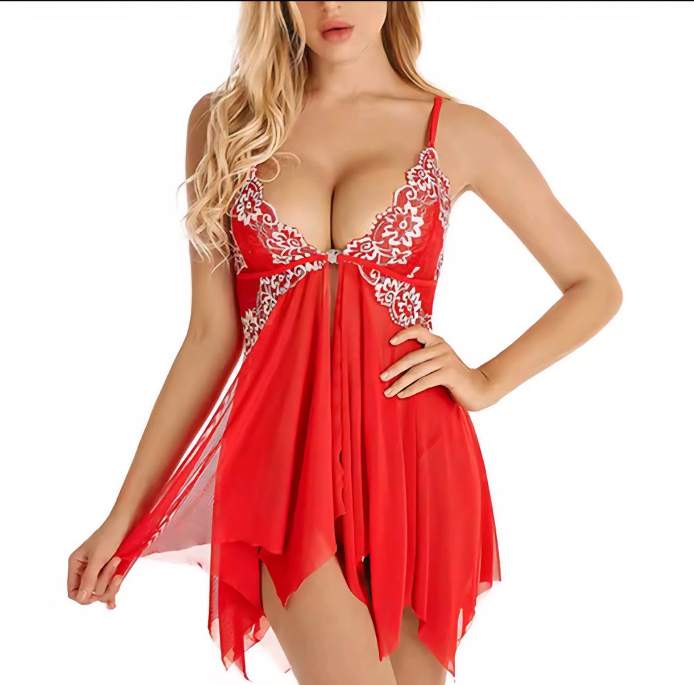 Elegant Lace Nightie with Garter