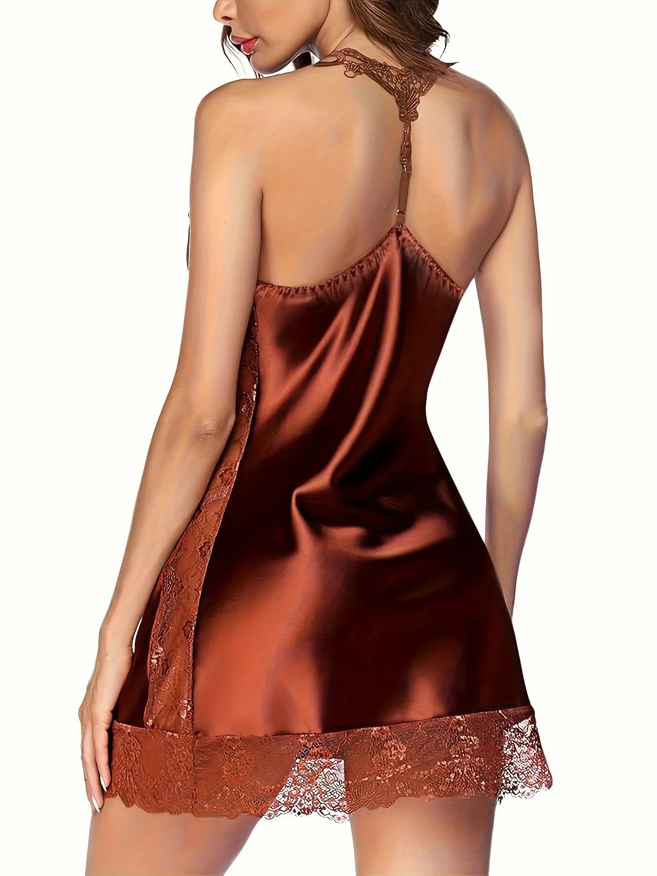 Glam Lace Backless Dress