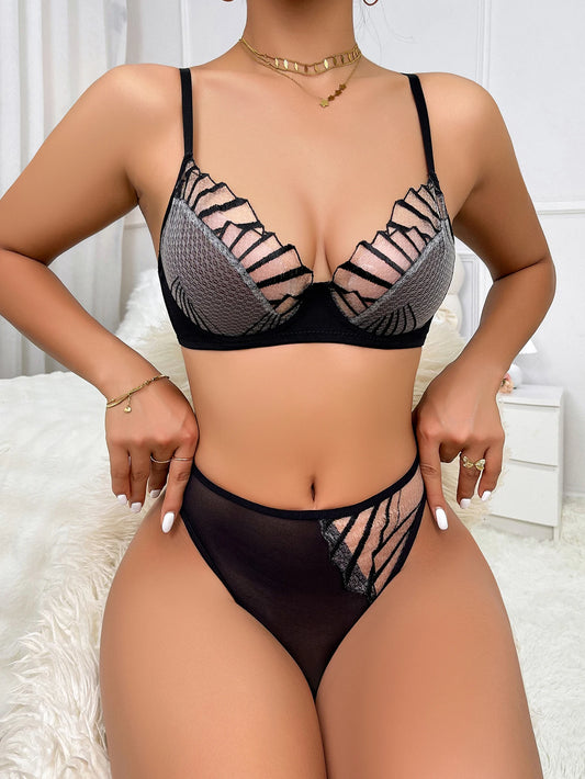 Elegant Mesh Lingerie Set