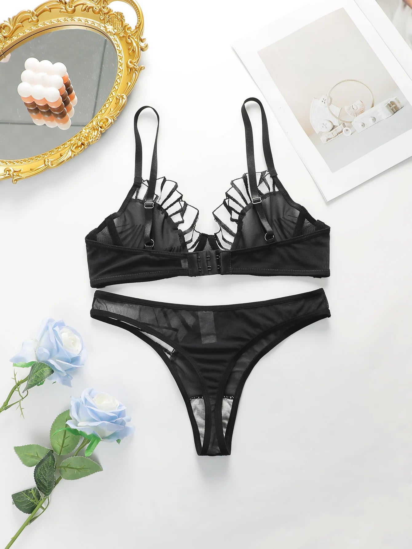 Elegant Mesh Lingerie Set